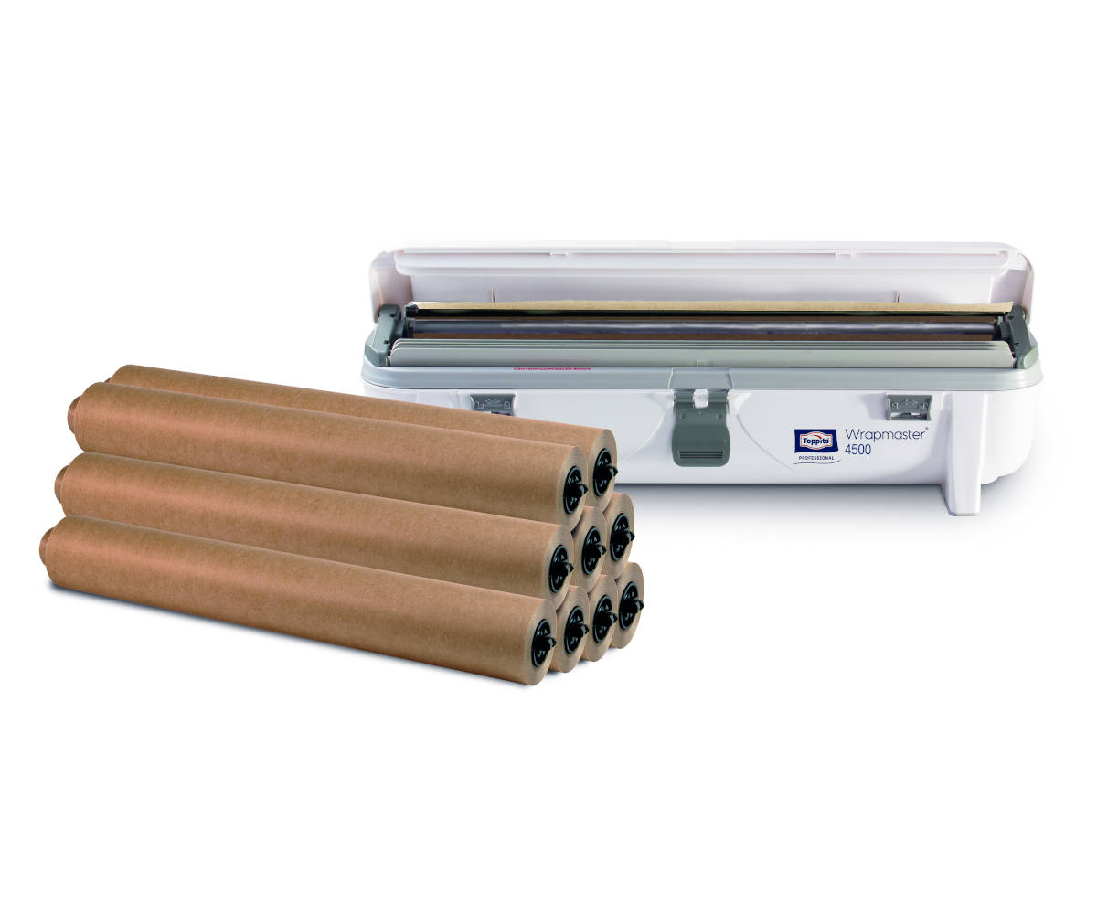 AKTION: 9 Rollen WM Backtrennpapier 450mm x 50lfm + 1 Spender WM4500 kostenlos