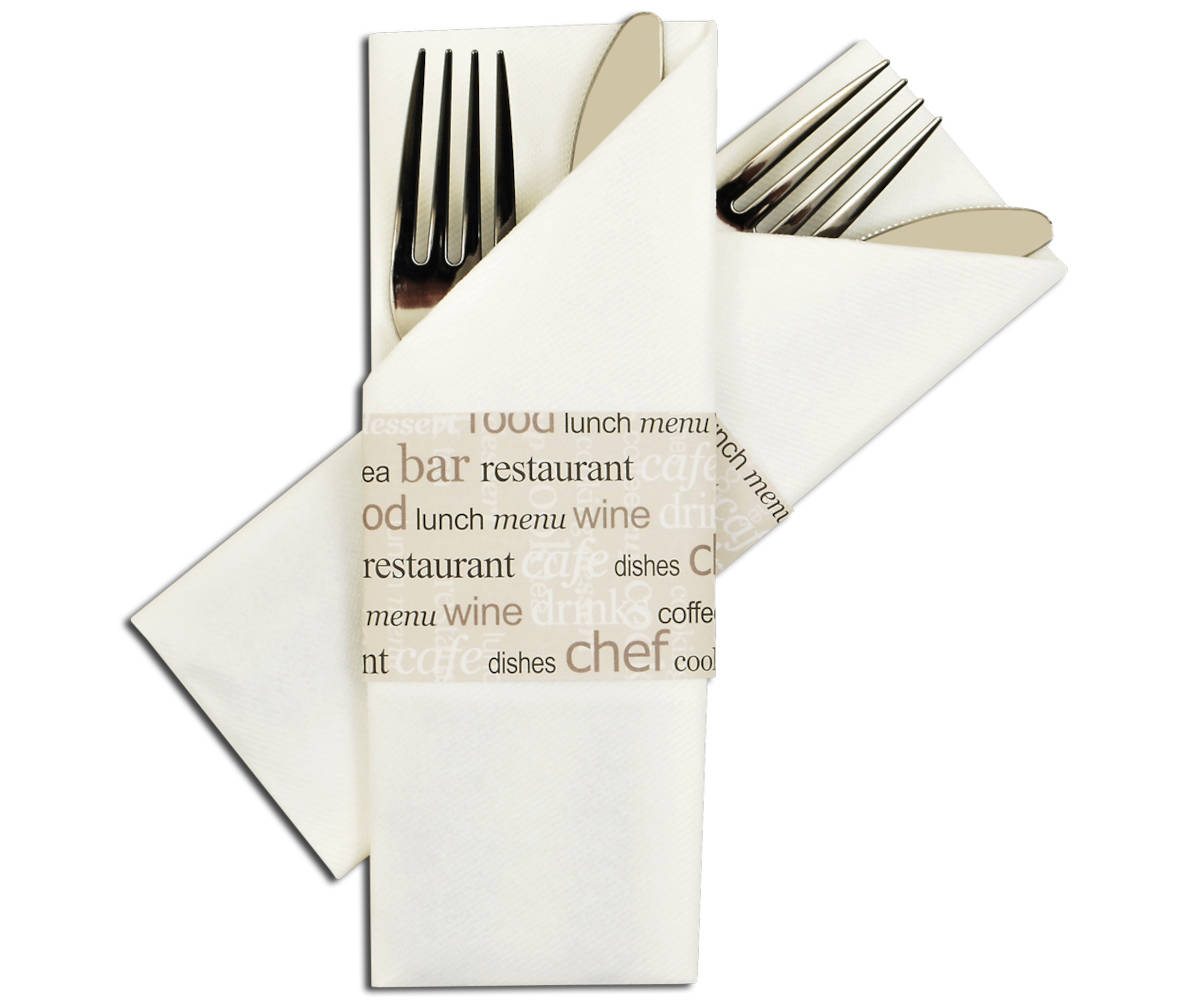 NAPKIN Sleeve "Restaurant" weiß/creme, 300 Stück