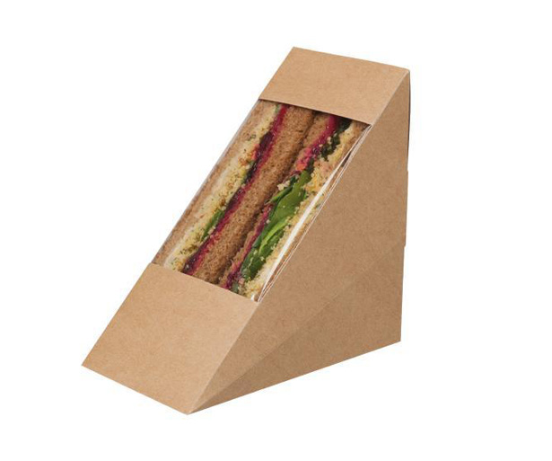 Sandwichfaltschale aus Karton für 2 Sandwiches, ST11 123 x 72 x 123mm VE = 500St