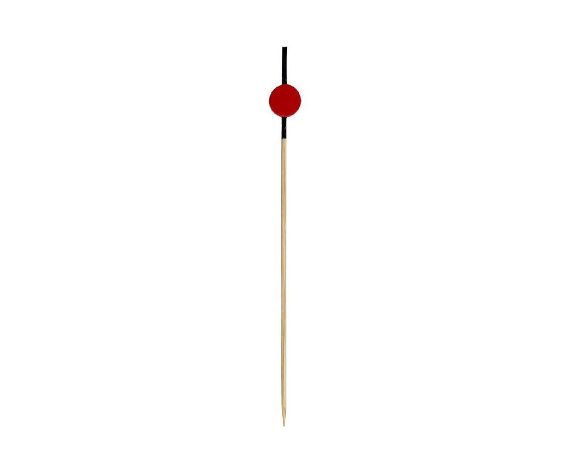 Bambusspieße "Ball rot & Schwarz" 120mm, 200 Stück