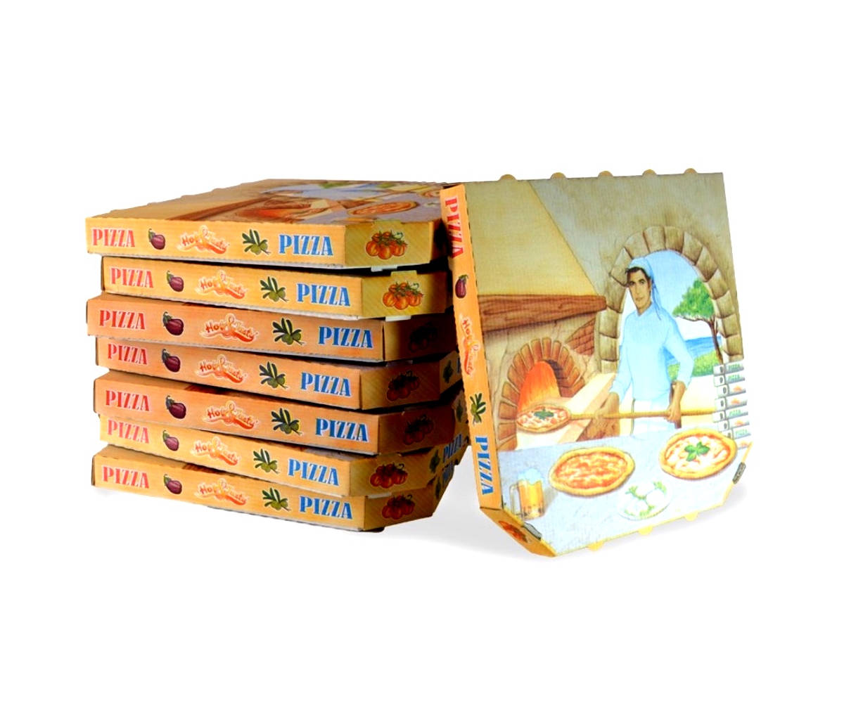 Pizza-Boxen weiß Bandana 330x330x30mm, 100 Stück