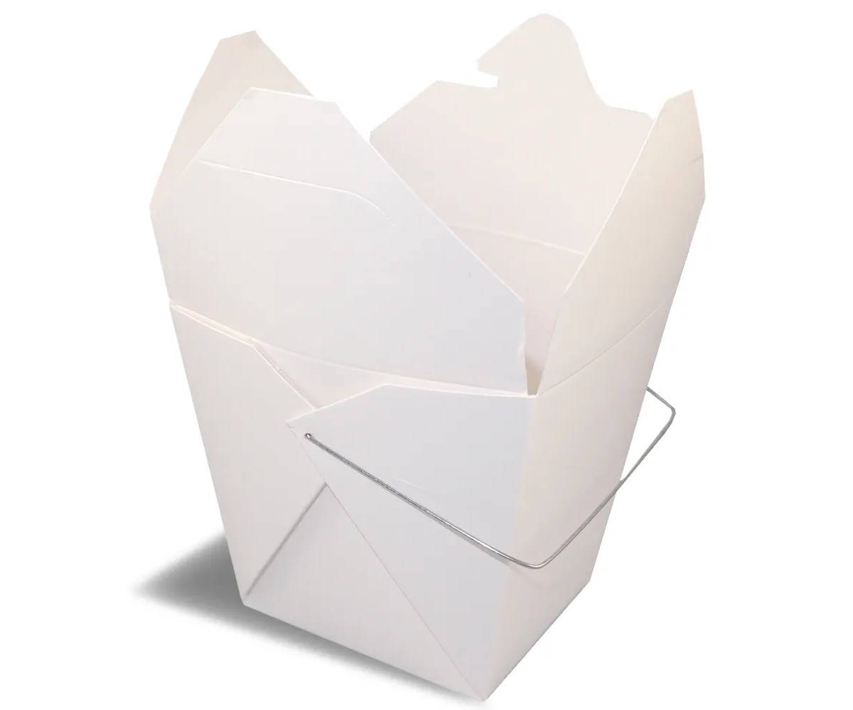 Fold Pak Container weiß mit Drahthenkel 64oz, 1,9 Liter 200 Stück