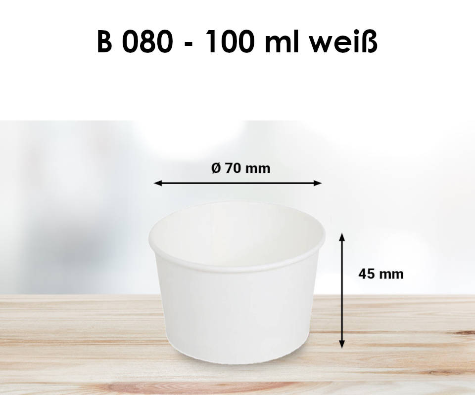 Eisbecher weiß 100ml, 40x35 Stück