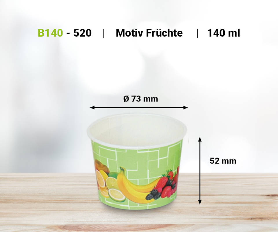 Eisbecher mit Früchtedruck 140ml, 1800 Stück