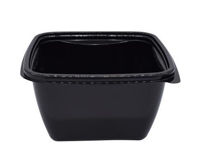 Dishy Square Bowl 500ml PET schwarz, 12x50 Stück