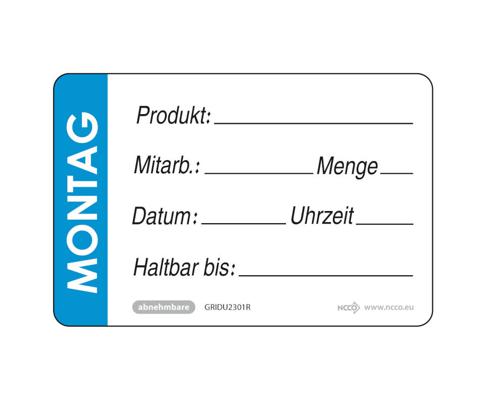 Date-It Label "Montag" ablösbar 50x75mm, 500 Stück