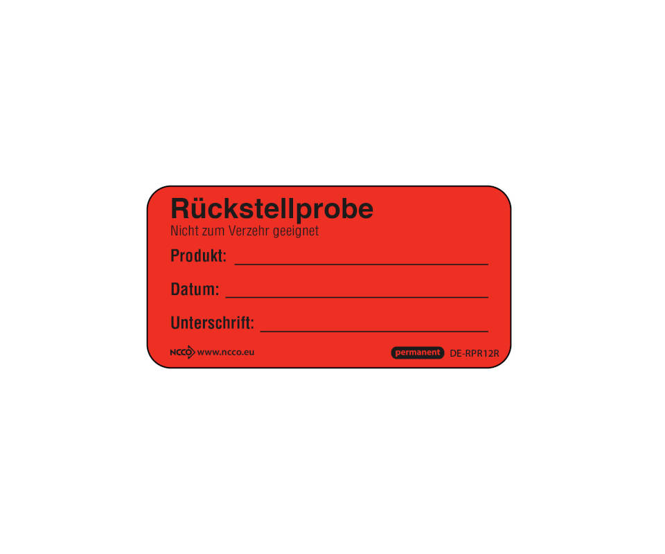 Date-It Label "Rückstellprobe" ROT 25x50mm, 500 Stück