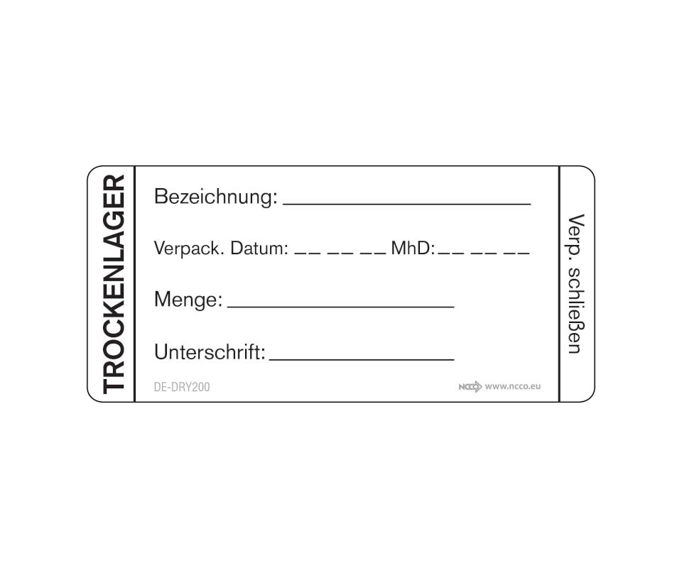 Date-It Label "Trockenlager" weiß 35x75mm, 500 Stück