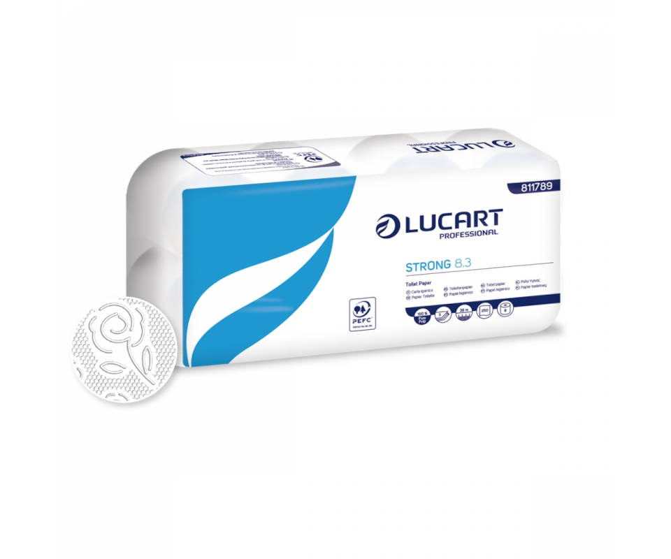 Toilettpapier 3lg. Strong Lucart 8.3, 9x8 Rollen