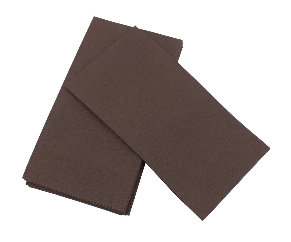 Farbserviette schokobraun 33x33cm, 2lg.,1/8 Falz 2400 Stück