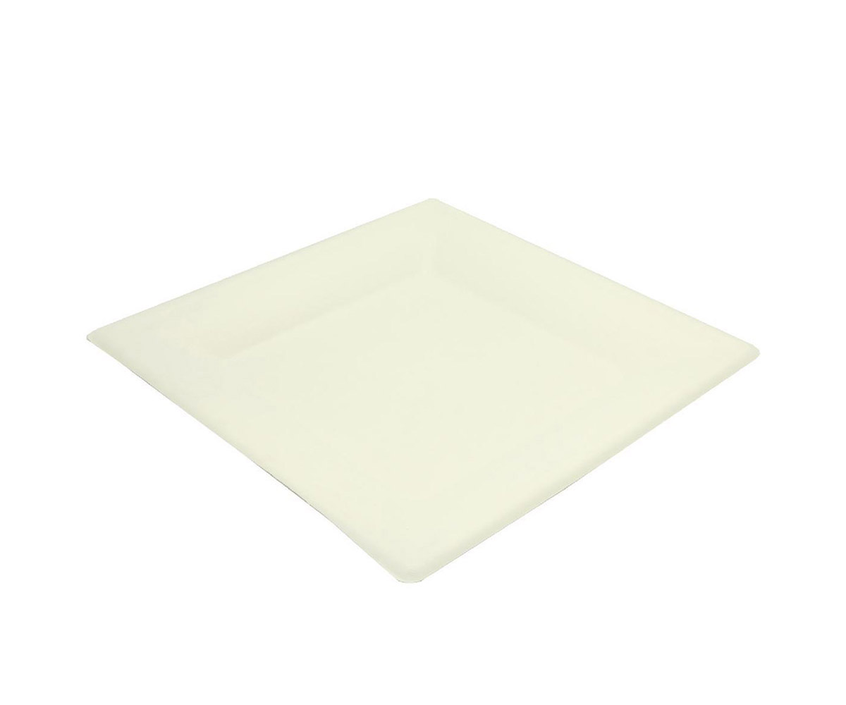 Teller Bagasse weiß quadratisch 260x260x14mm, 8x40 Stück