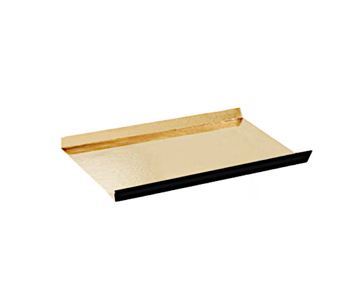 Patisserie-Unterlage Gold/Schwarz 100x45mm mit 15mm Seitenwand, 200 Stück