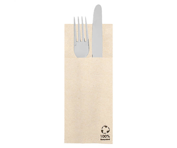 Känguru Besteckserviette naturbraun 40 x 33cm, Double Point, 28x50 Stück