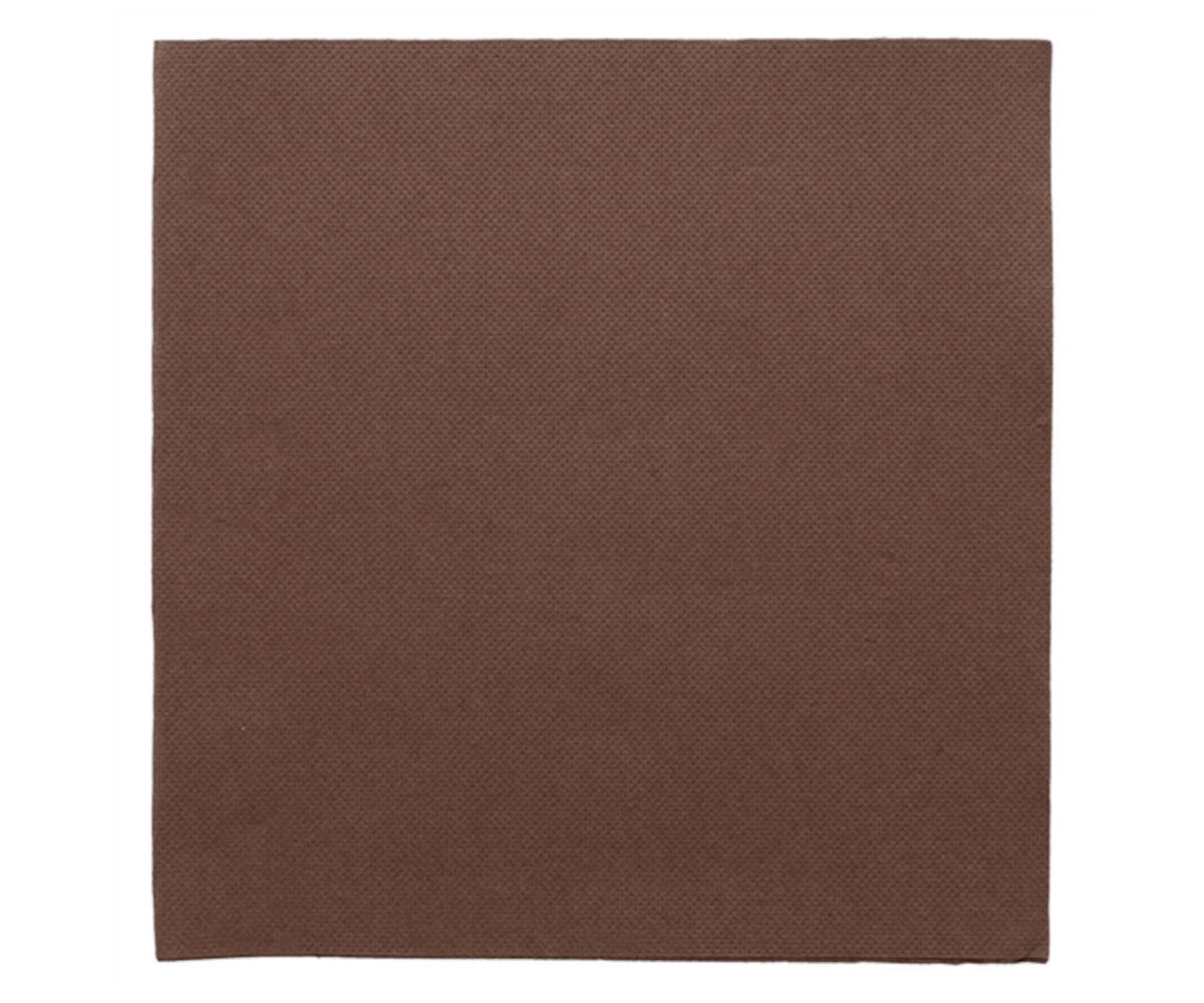 Farbserviette "Doublepoint" chocolat 1/4 Falz, 39x39cm, 24x50 Stück