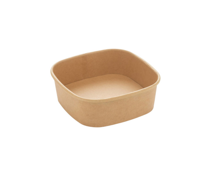 Square-Paper-Bowl Kraft braun 350ml, 13x13x4cm, 6x50 Stück