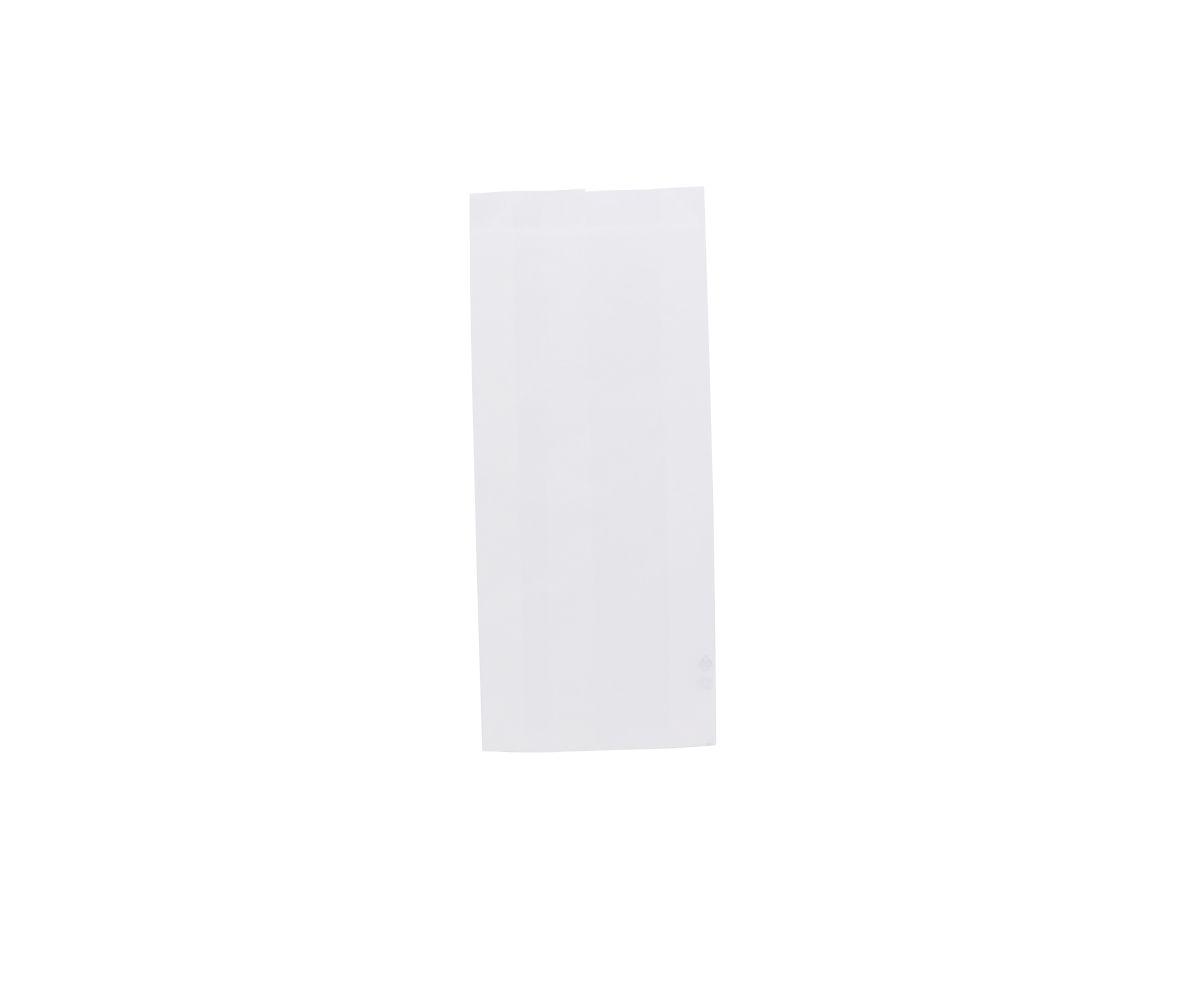 Seitenfaltenbeutel 12+5x28 cm, Greaseproof weiß 1000 Stück