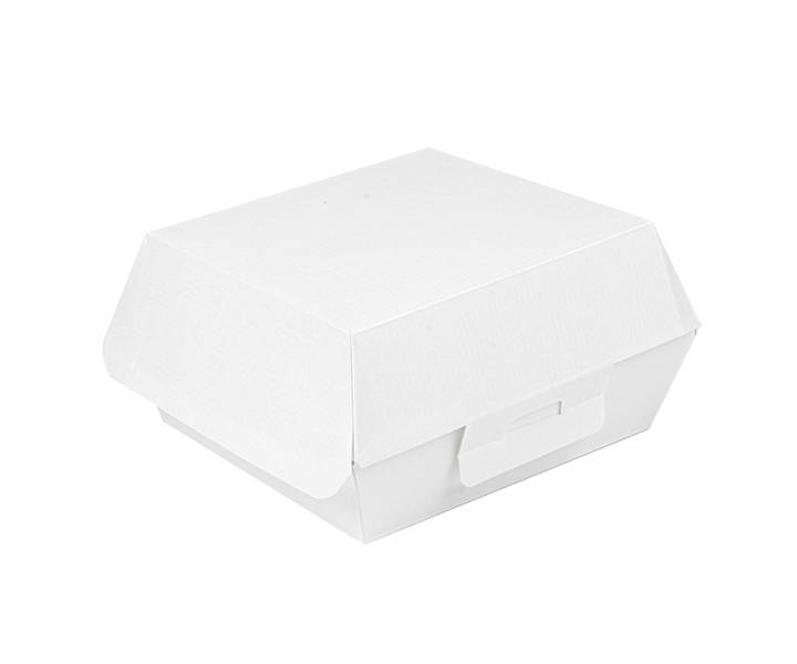 Hamburgerbox aus Nano Wellkarton weiß 140x125x60mm, 9x50 Stück