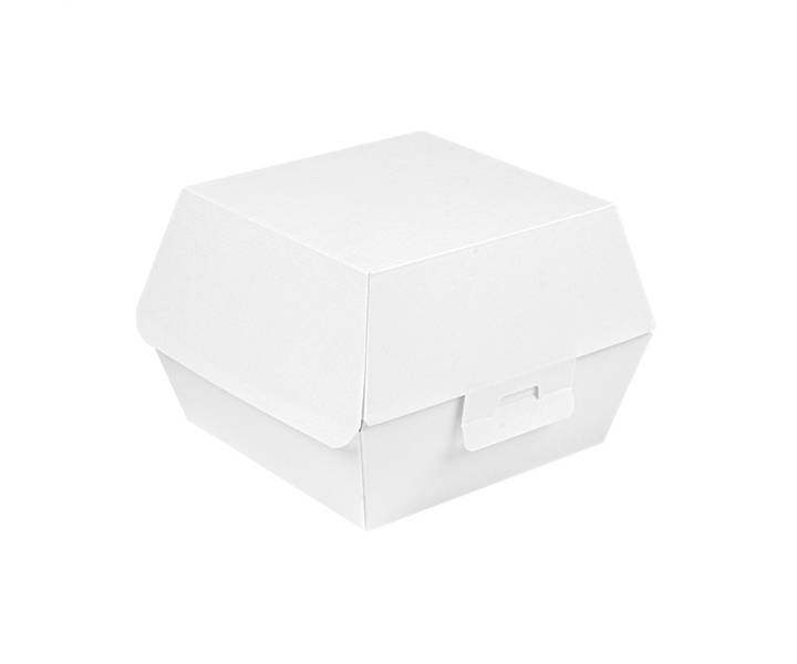 Hamburgerbox aus Nano Wellkarton weiß 110x106x95mm, 10x50 Stück