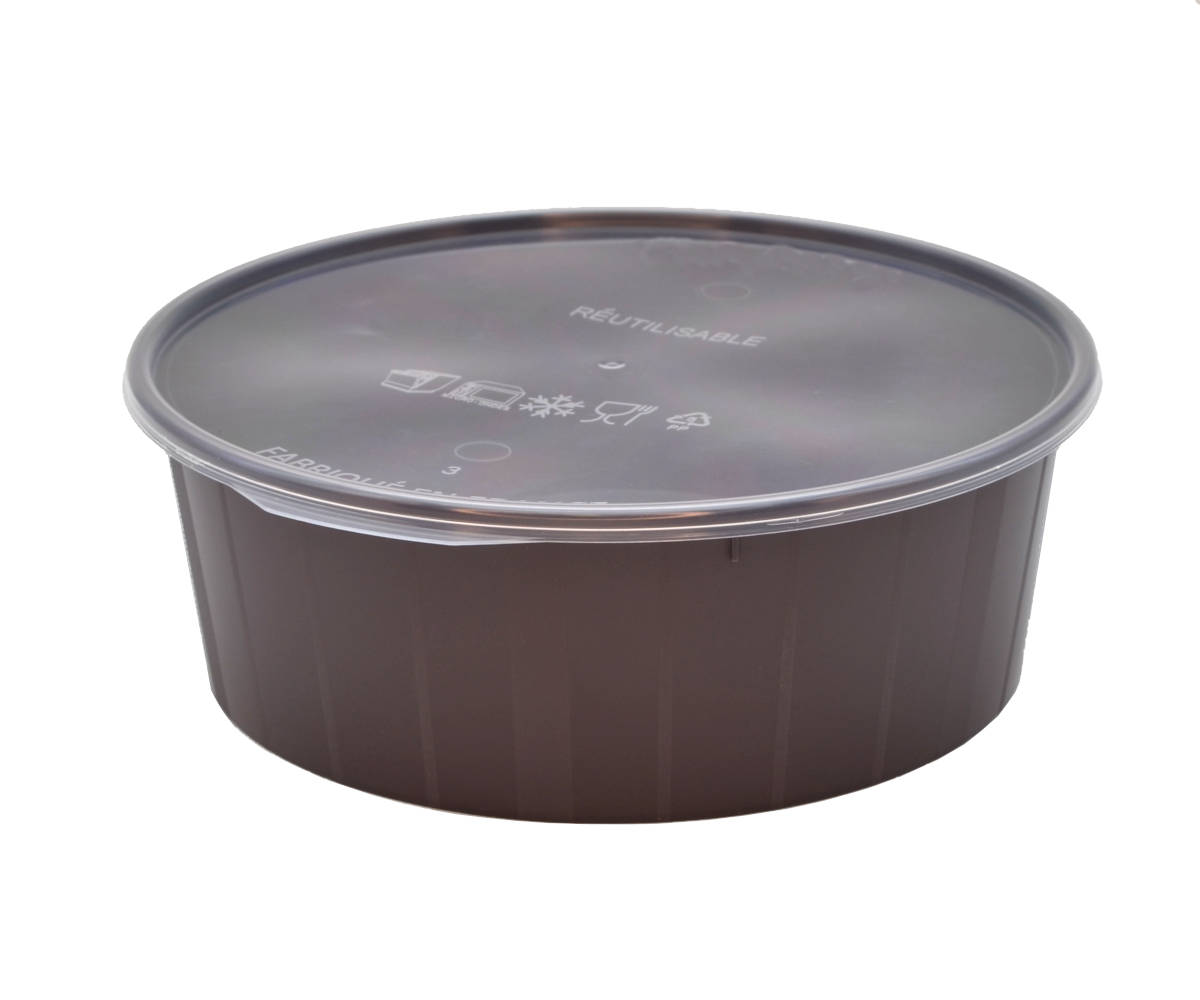 ZeroBowl Mehrwegschale Kombi rund 1150ml anthrazit, inkl. Deckel klar, 150 Stück