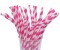 Papiertrinkhalme Premium Flex Streifen pink/weiß 6x210mm. 10x500 Stück