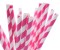 Papiertrinkhalme Premium Streifen pink/weiß 6x200mm, 36x100 Stück