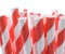 Papiertrinkhalme Premium Streifen rot/weiß 8x200mm, 36x100 Stück